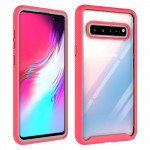 Wholesale Galaxy S10 5G Clear Dual Defense Hybrid Case (Purple)